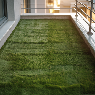 Césped artificial reutilizado