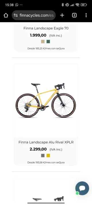 Bici Gravel Finna Landscape Amarilla