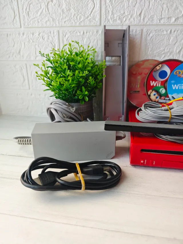 Nintendo Wii Roja Ed. Super Mario Bros Completa