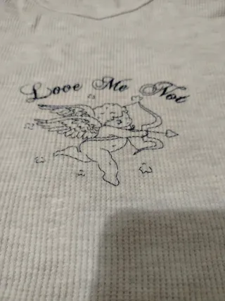 Bershka Camiseta Verde Estampada Cupido XS