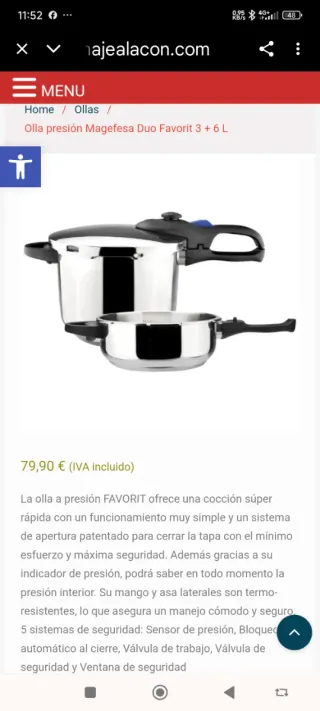 Pentola Magefesa Duo 3+6L con coperchio