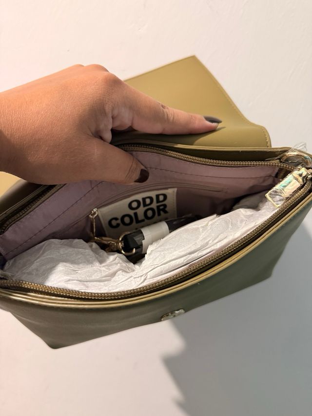 Bolso FILLINTHEBLANK Caqui y Blanco