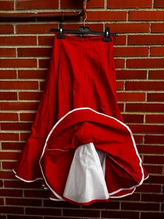 Falda flamenca roja larga