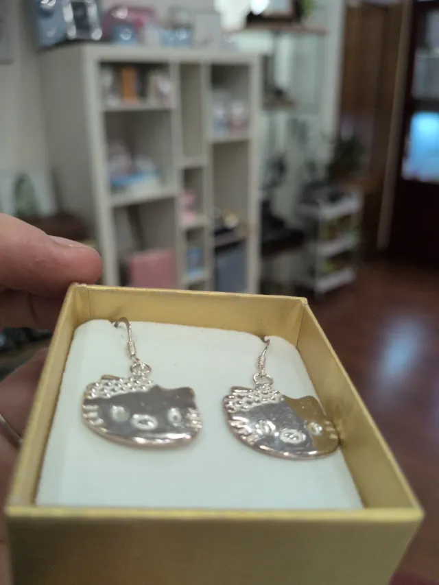 Pendientes Hello Kitty Plata Lisos