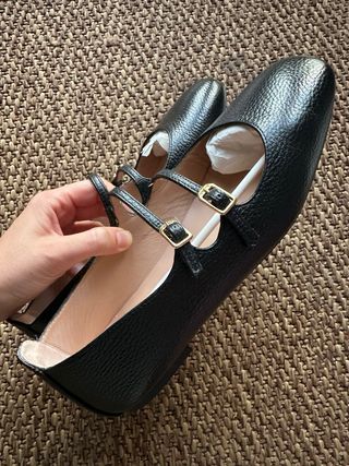 Bailarinas Unisa negras doble hebilla