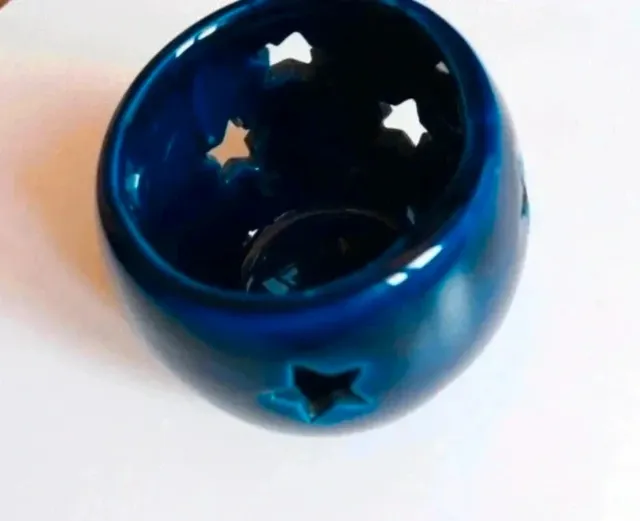 Portacandele blu con stelle