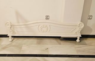 Piecero cama antiguo blanco