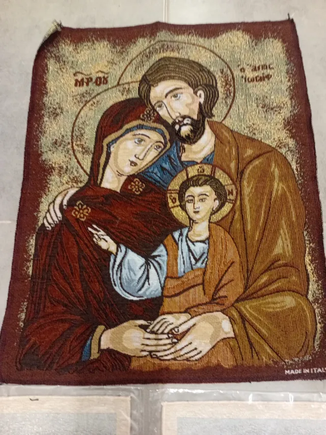 2 Tapiz Virgen de Fátima con pastores y Sagrada F