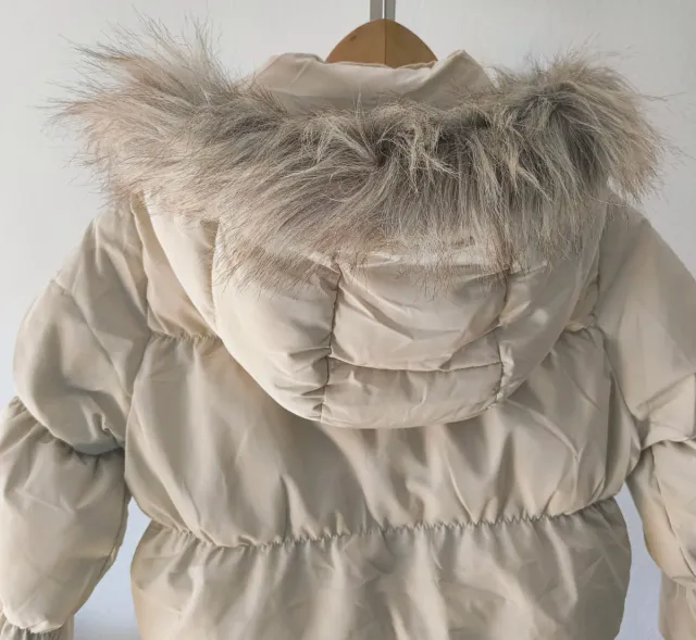 Abrigo plumas niña Zara beige