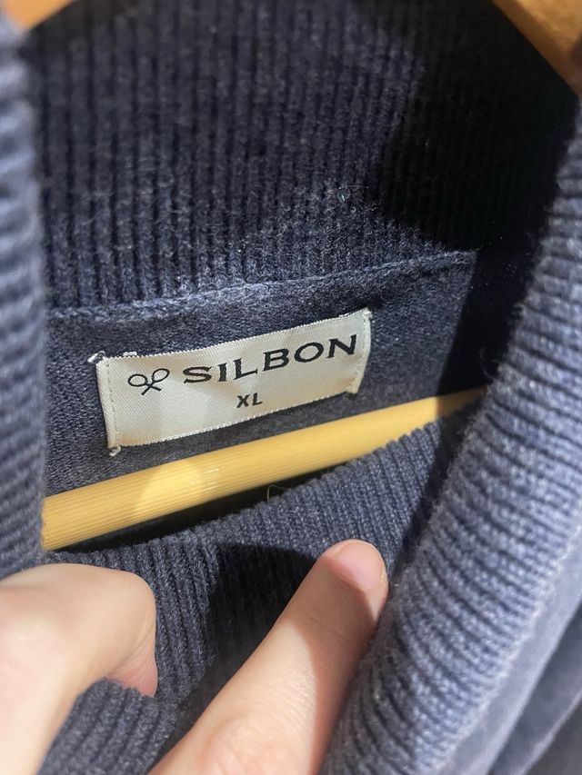 Jersey Silbon cuello alto azul