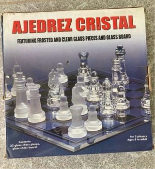 Ajedrez de Cristal Transparente y Escarchado
