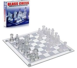 Ajedrez de Cristal Transparente y Escarchado