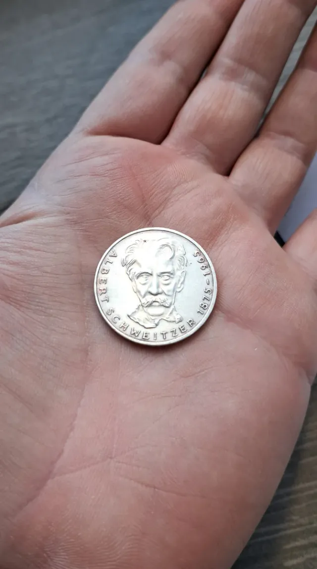 Plata - 5 Deutsche Mark de 1975 - P. Nobel - RFA