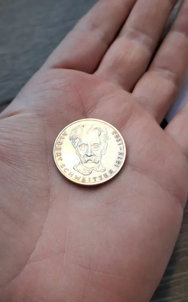 Plata - 5 Deutsche Mark de 1975 - P. Nobel - RFA