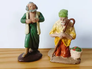 Figuras 2 pastores Belén antiguos