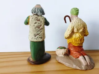 Figuras 2 pastores Belén antiguos