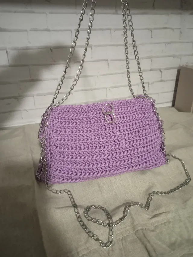 Borsa Falabella lilla e argento