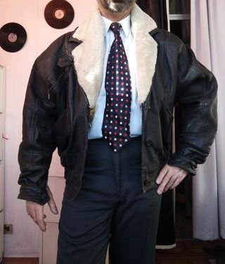 Giacca Montone Vintage in Pelle nero size M ITALIA