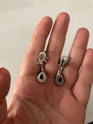 Pendientes Oro 18k Zafiros y Diamantes