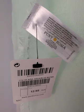 Fular verde agua con detalles brillantes