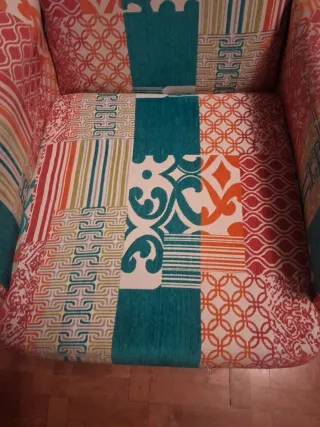 Sillón orejero/butaca orejera patchwork 74x74x96