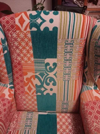 Sillón orejero/butaca orejera patchwork 74x74x96