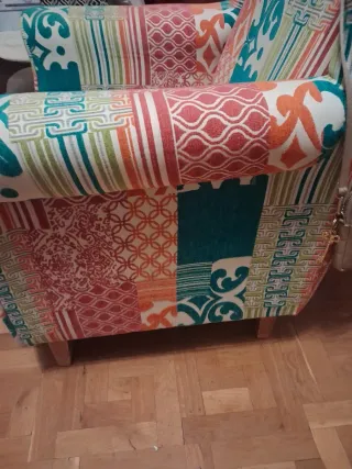 Sillón orejero/butaca orejera patchwork 74x74x96