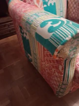 Sillón orejero/butaca orejera patchwork 74x74x96