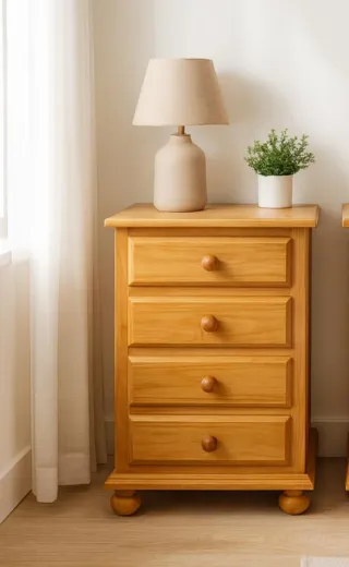 2 Mesitas de Noche de Madera.  Precio/ unidad