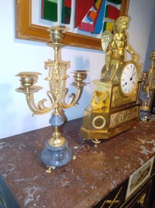 Candelabros Franceses Antiguos Dorados