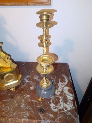 Candelabros Franceses Antiguos Dorados