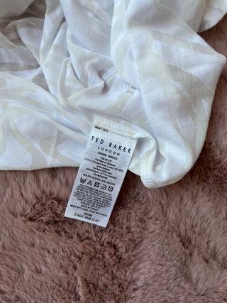 Frill Sleeve Burnout Pattern Top White