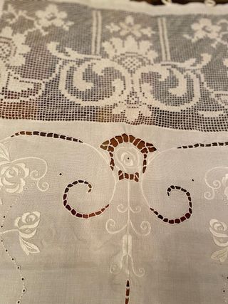 Coppia tendine a vetro lino filet