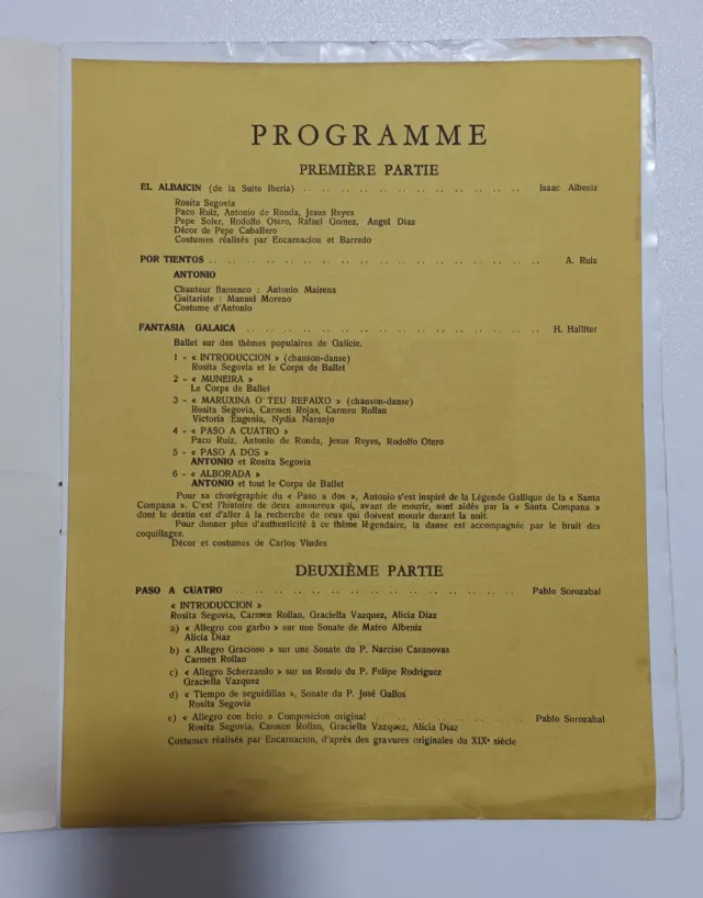 Programa Ballet Antonio Champs Elysees