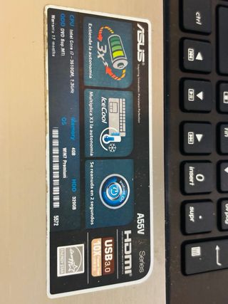 Portátil Asus A55v i7