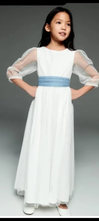 Traje Boda/Comunión Blanco y Azul talla 11 años