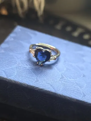 Anillo Corazón Azul Ajustable