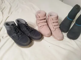 Botas niño/niña nieve vestir rosa y azul