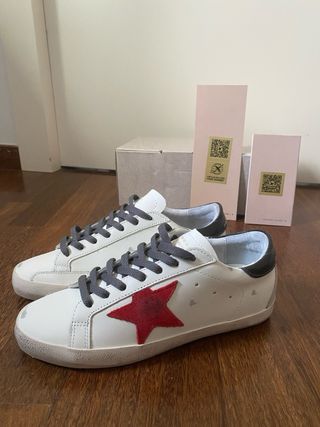 Golden Goose Superstar Talla 41 Estrella Roja