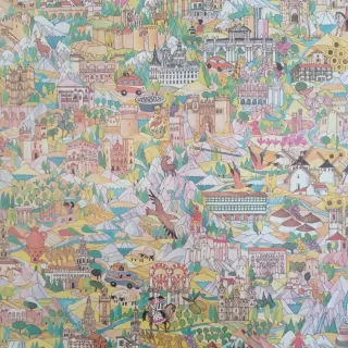 Antiguo mapa turístico ilustrado de España