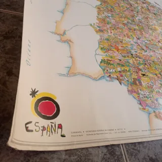 Antiguo mapa turístico ilustrado de España