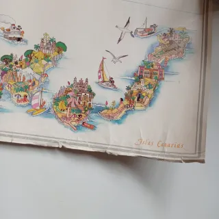 Antiguo mapa turístico ilustrado de España