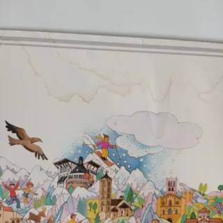 Antiguo mapa turístico ilustrado de España