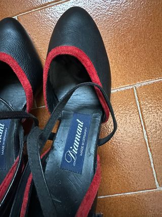 Zapatos de baile Diamant negros y rojos