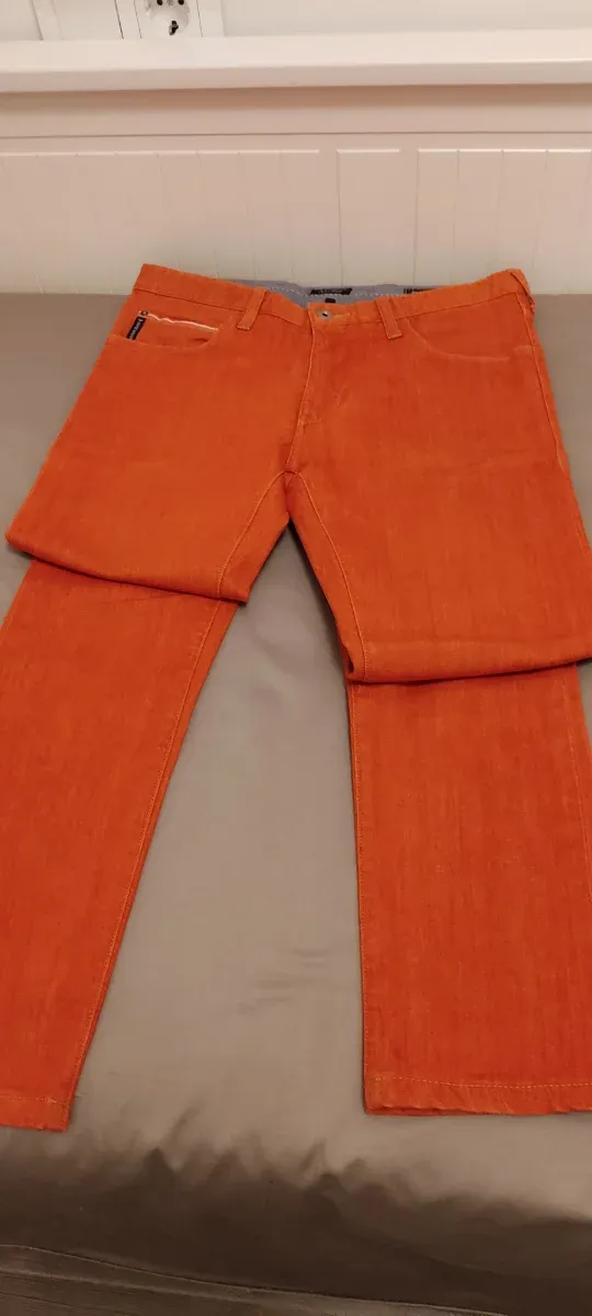 Pantalón Armani Jeans Hombre Talla M Naranja tono