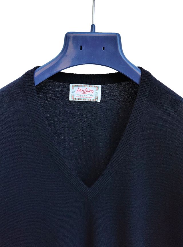 John Laing Maglione 100% Cashmere Blu XXL
