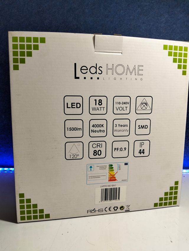 Plafón LED LedsHome 18W 4000K 1500lm Blanco IP44 Ø230mm