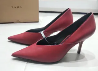 Tacones Zara Piel Rojo