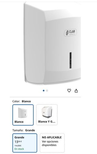 URGE- Dispensador de Papel CLAR Systems Blanco 