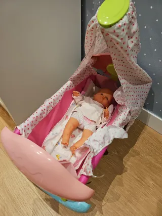 Cuna y porta bebé PequeBB rosa